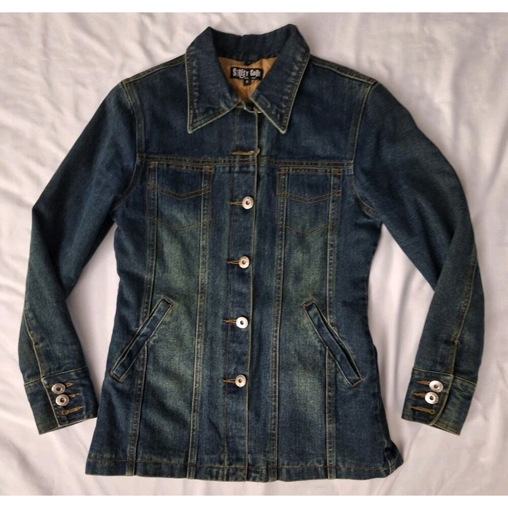 Street Code VTG Y2K Womens Jean Jacket Size Small